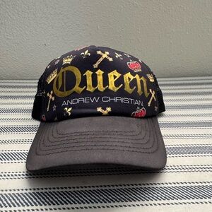 Andrew Christian Black Cap with Gold Accents